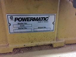 POWERMATIC MODEL 54A JOINTER, 1HP, 1PH, S/N: 04100542982