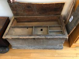 38" WOODEN CHEST (top broke)