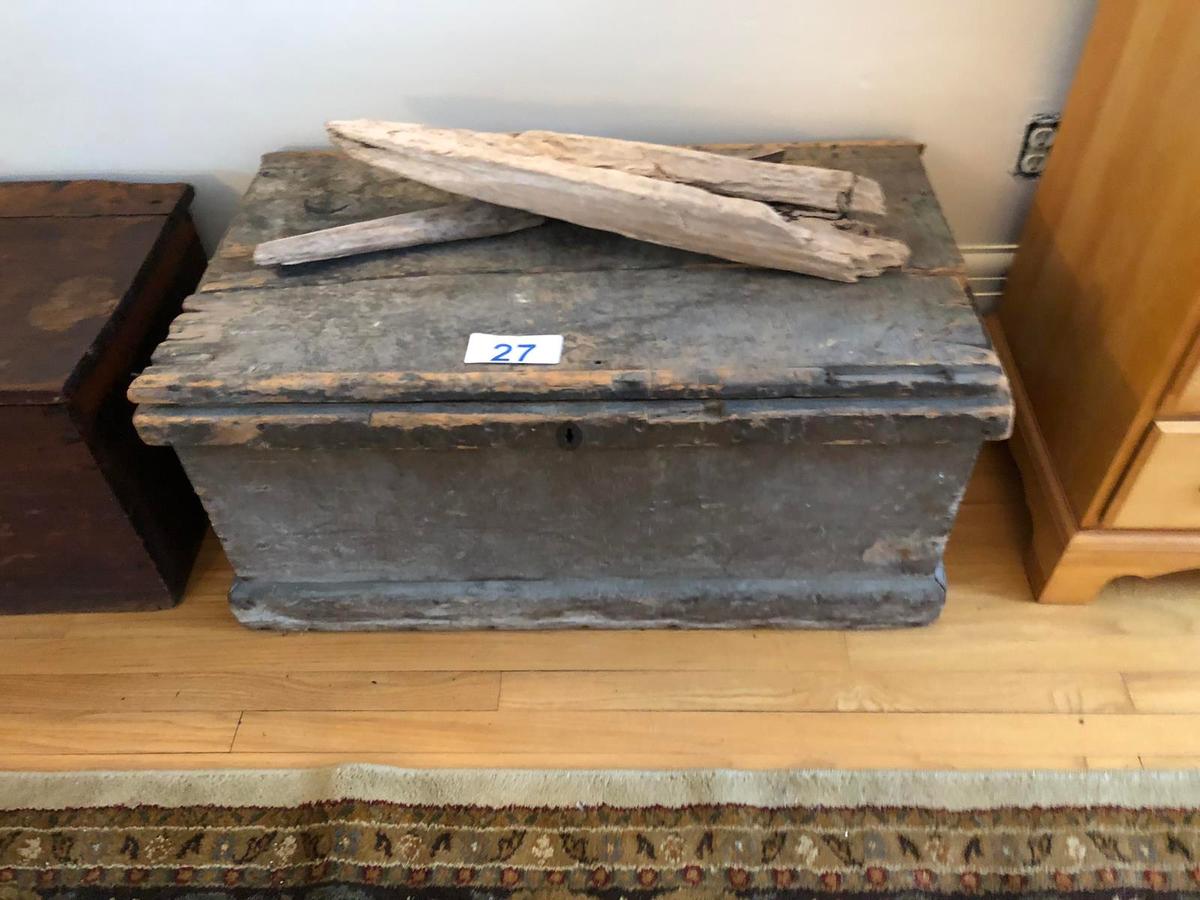 38" WOODEN CHEST (top broke)