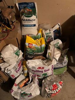 LOT OF GRASS SEED & POTTING SOIL