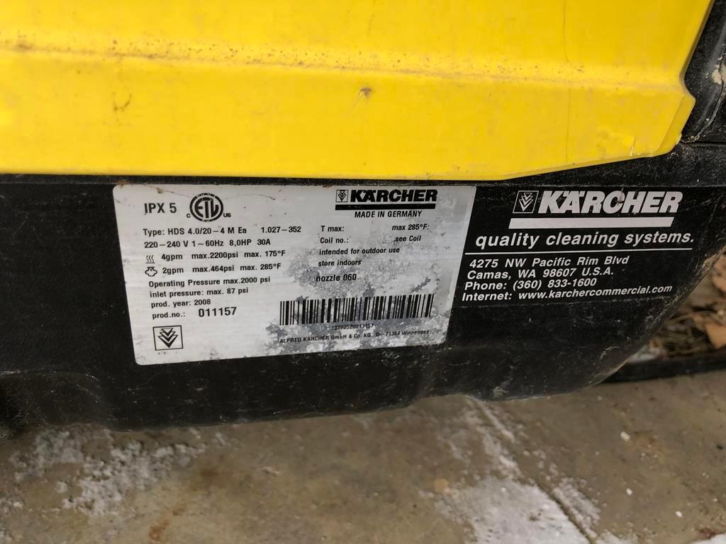 2008 KARCHER HOT WATER PRESSURE WASHER