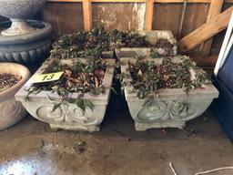 LOT OF (4) PLANTER URNS