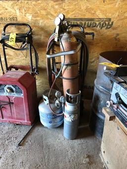 HAND CART, ACETYLENE HOSE, TORCH & GAUGES (NO OXYGEN TANK)