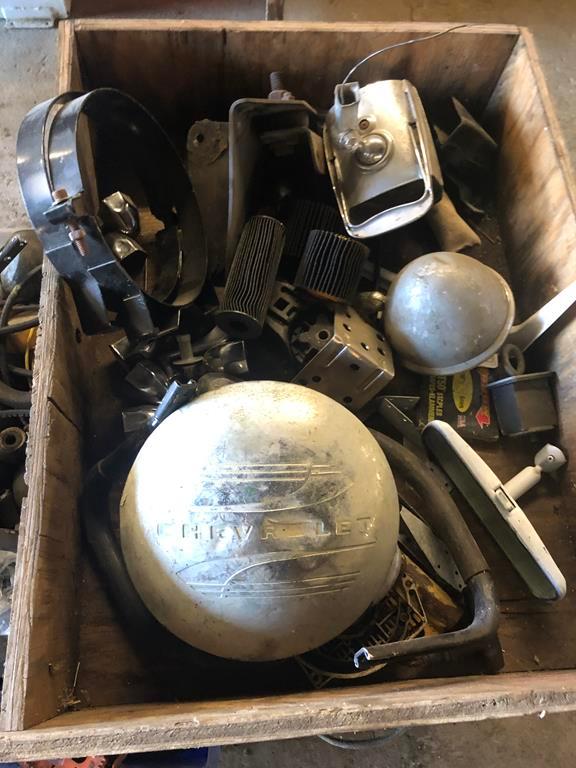 LOT OF ASSORTED TRUCK PARTS AND STEEL STAND