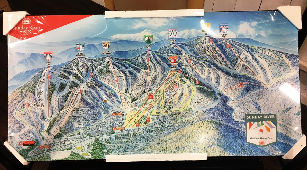 48" X 24" ARTI-PLAQ OF SUNDAY RIVER TRAIL MAP - $400 VALUE