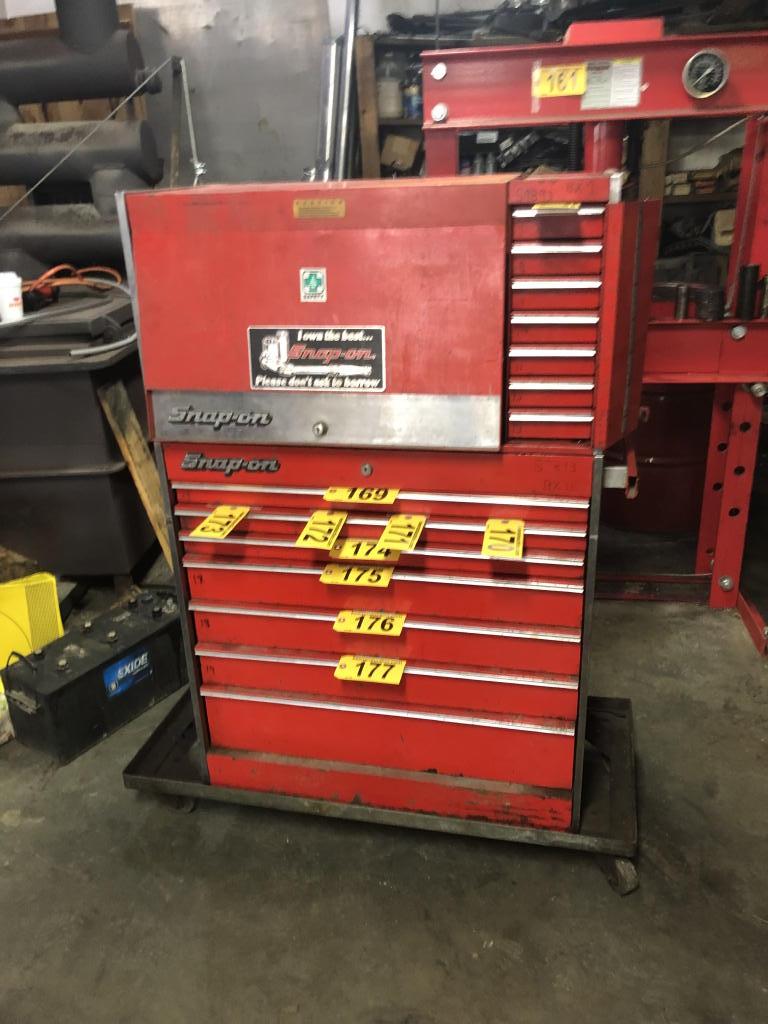 SNAP-ON TOOL BOX: 11 DRAWER TOP BOX, 7-DRAWER BOTTOM BOX