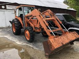 KUBOTA M5950T 4WD TRACTOR W/ KELLY BACKHOE & LOADER BUCKET, 1,994 HOURS