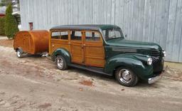 1946 CHEVROLET WOODY WAGON STREET ROD,CUSTOM BUILT, ”WOODY” TEAR DROP TRAILER