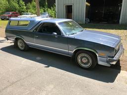 1984 CHEVROLET EL CAMINO CONQUISTA, 3.8L V6, TILT, NO A/C, PW, 56,182 MILES, S/N: 1GCCW8091ER187311