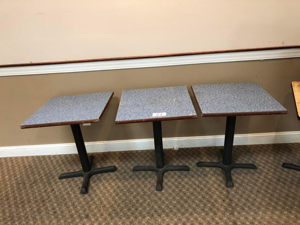 LOT: (8) 24" X 24" TOPS & (3) TABLE BASES