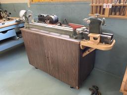 SHOPMASTER TOOLS WOOD LATHE & CABINET