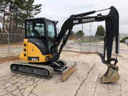 2014 JOHN DEERE 35G HYDRAULIC EXCAVATOR, ENCLOSED CAB