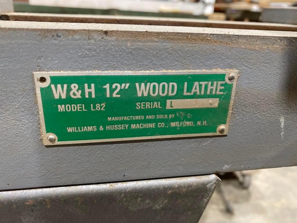 W&H 12"X45" WOOD LATHE, MODEL: L82, 1PH, 1/2HP, S/N: 617, W/ (6) LATHE TOOLS