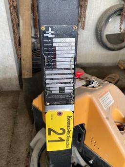 BIG JOE E-30 ELECTRIC PALLET JACK, 45" TINES, 27"W