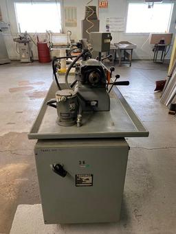 HARDINGE SUPER-PRECISION PLAIN TURNING LATHE, MODEL DV-59/DSM-59, 1HP, 3PH ALORIS TOOL POST