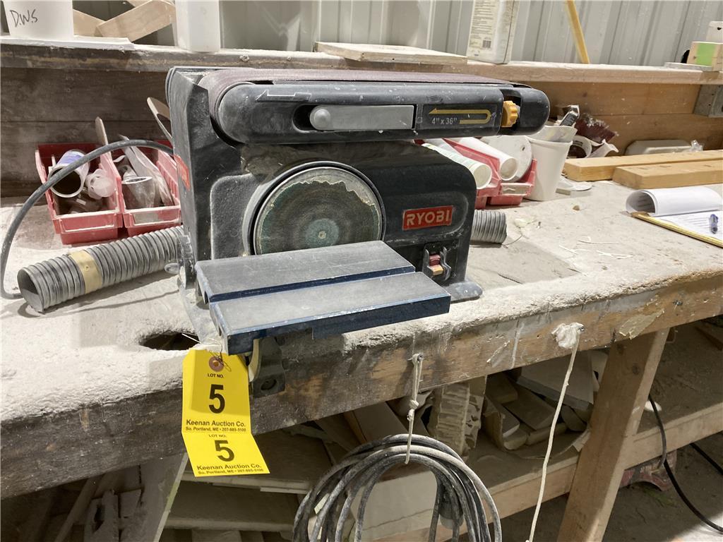 RYOBI 4” X 36” BELT, 9”DISC. SANDER