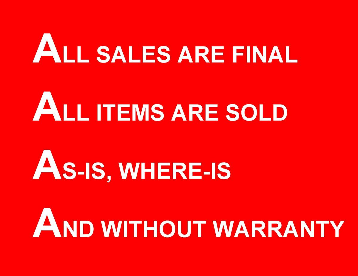 ALL SALES ARE FINAL