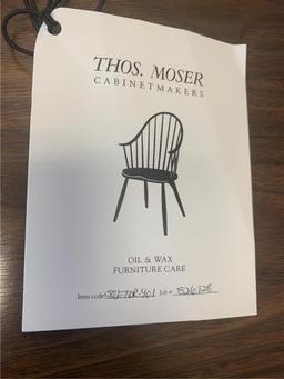 2016 THOS. MOSER SQUARE END TABLE, ONE DRAWER SIGNED T.D.L.