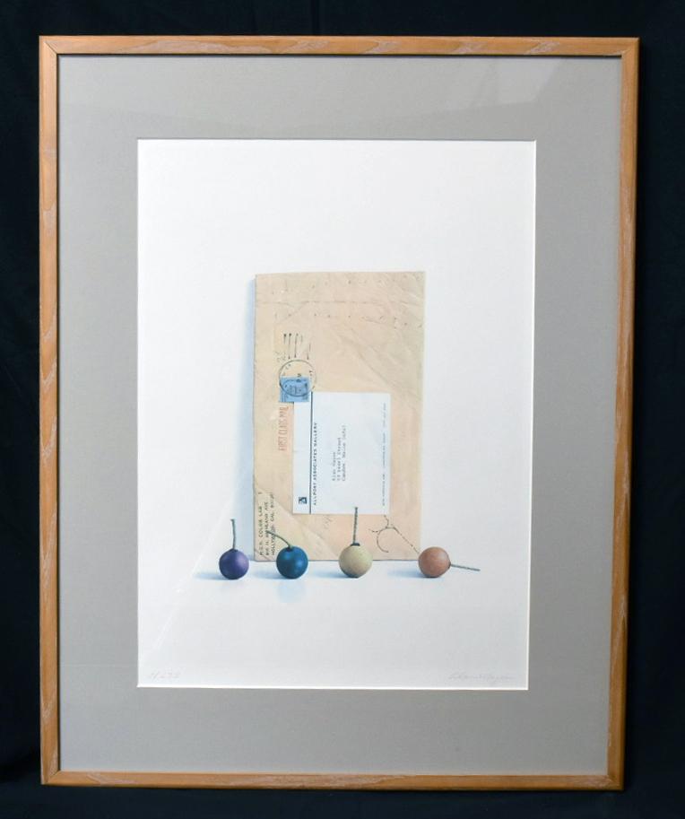 "SMOKE BALLS" PENCIL SIGNED PRINT, 9/275 BY ALAN MAGEE, SINGLE MATTED AND FRAMED 20.5 X 26