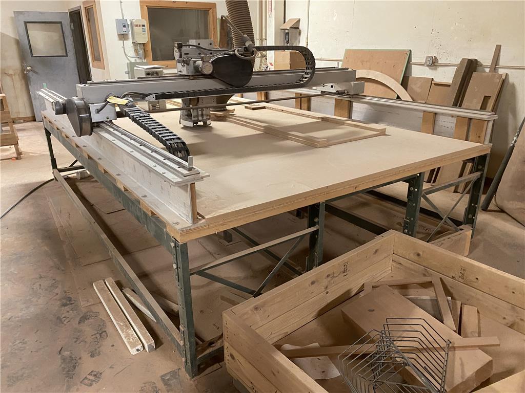 CUSTOM BUILT CNC ROUTER TABLE, 3-AXIS, 8' BRIDGE, 12'L TABLE, W/ CPU & BOB CAD-CAM SOFTWARE