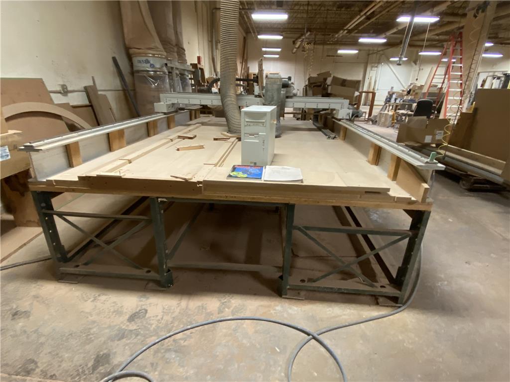 CUSTOM BUILT CNC ROUTER TABLE, 3-AXIS, 8' BRIDGE, 12'L TABLE, W/ CPU & BOB CAD-CAM SOFTWARE