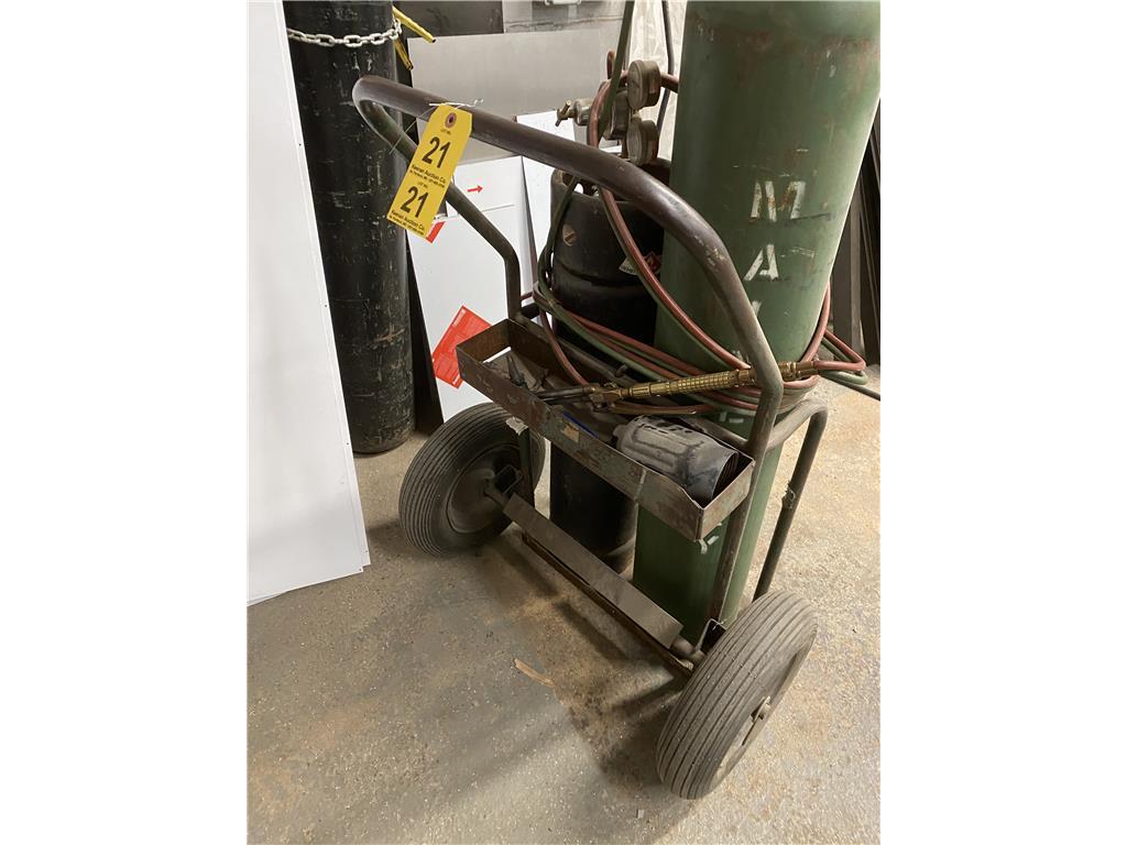 ACETYLENE TORCH, CART, HOSE & GAUGES (TANKS NOT INCLUDED)