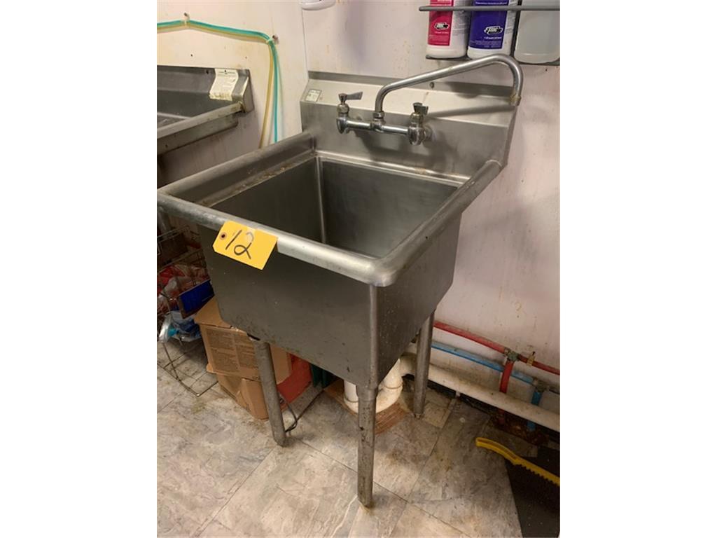 SANISAFE STAINLESS STEEL 23" W X 24" D SINGLE BAY SINK (BUYER TO DISCONNECT)