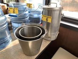 R-LOT OF 3-STAINLESS STEEL BUCKETS