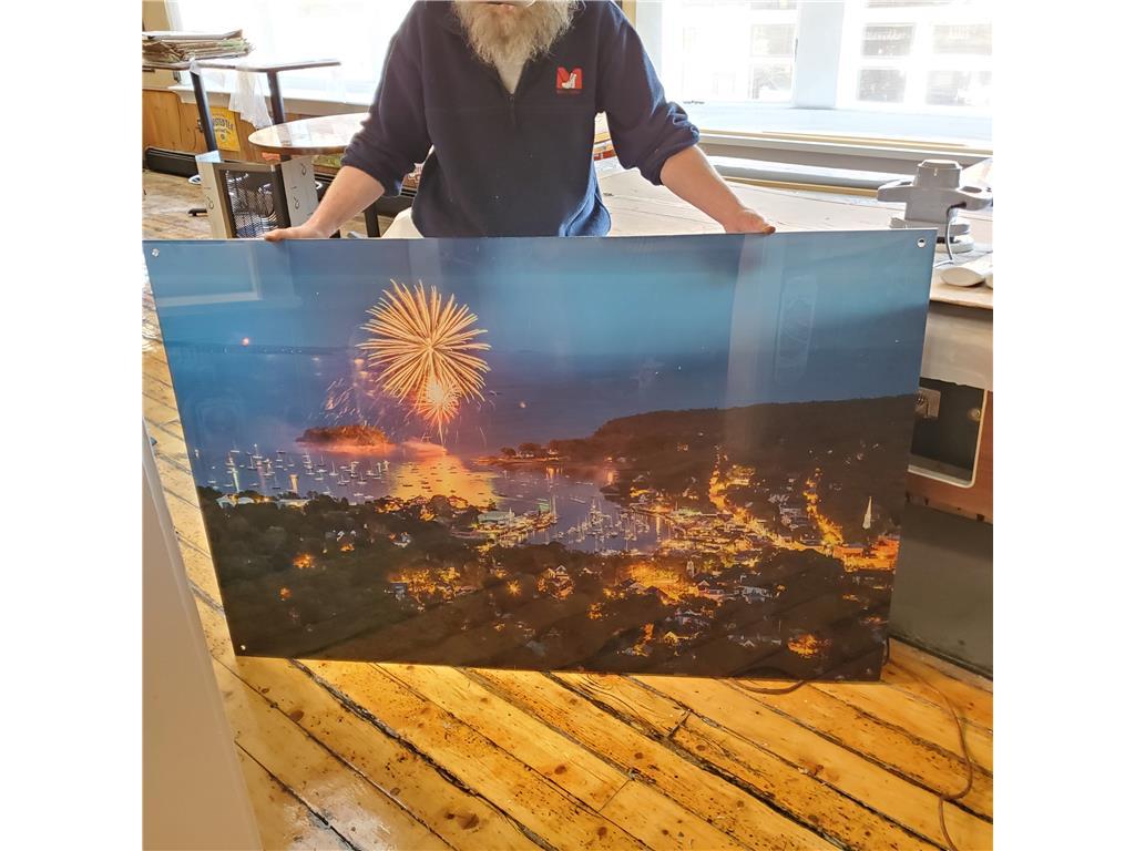 CAMDEN FIREWORKS FROM MOUNT BATTIE BY BENJAMIN WILLIAMSON 40” X 60” ACRYLIC PRINT