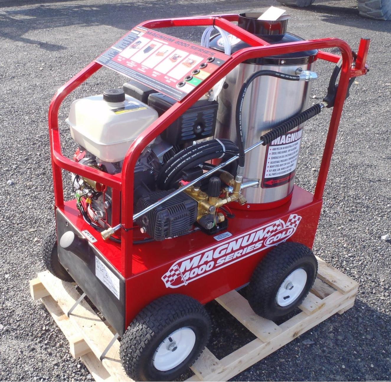 NEW MAGNUM 4000 GOLD HOT WATER PRESSURE WASHER, S/N: 211515