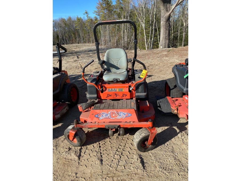 BAD BOY 26HP PRO SERIES MOWER, KAWASAKI MOTOR, 2,331 HOURS, PRO SERIES ADS 52" MOWER DECK