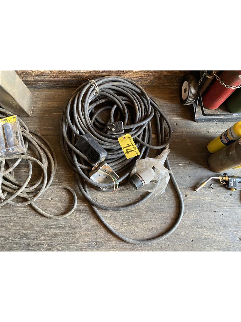 LOT: 2-WELDING HEAVY DUTY EXTENSION CORDS; 3-PRONG & 4-PRONG