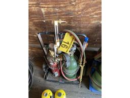 ACETYLENE TORCH SET W/TANKS, HOSES, GAUGES