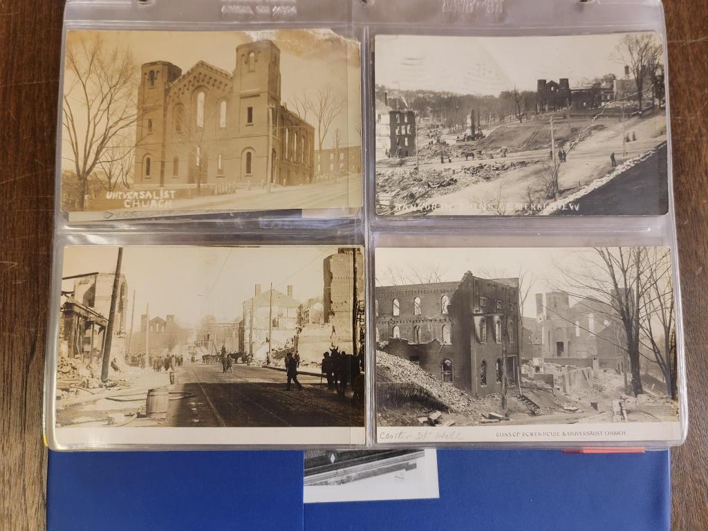 BANGOR FIRE/STATIONS/FLOOD POSTCARDS