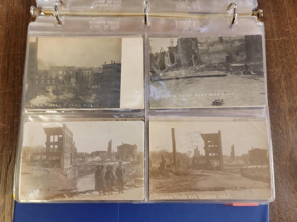 BANGOR FIRE/STATIONS/FLOOD POSTCARDS