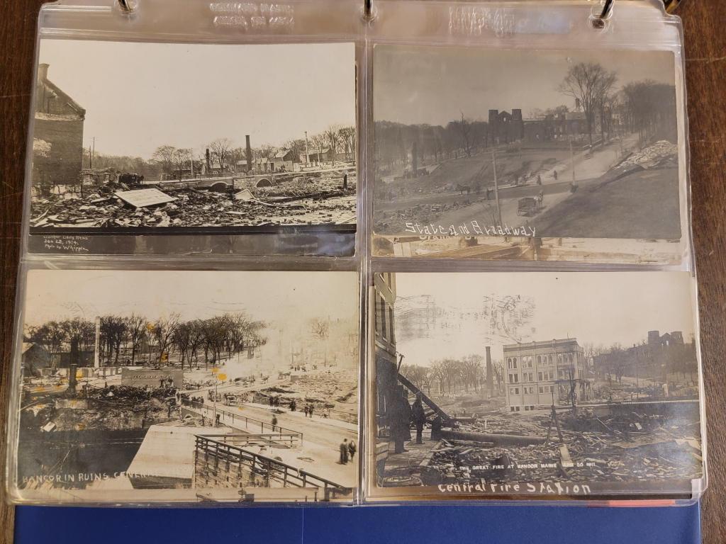 BANGOR FIRE/STATIONS/FLOOD POSTCARDS