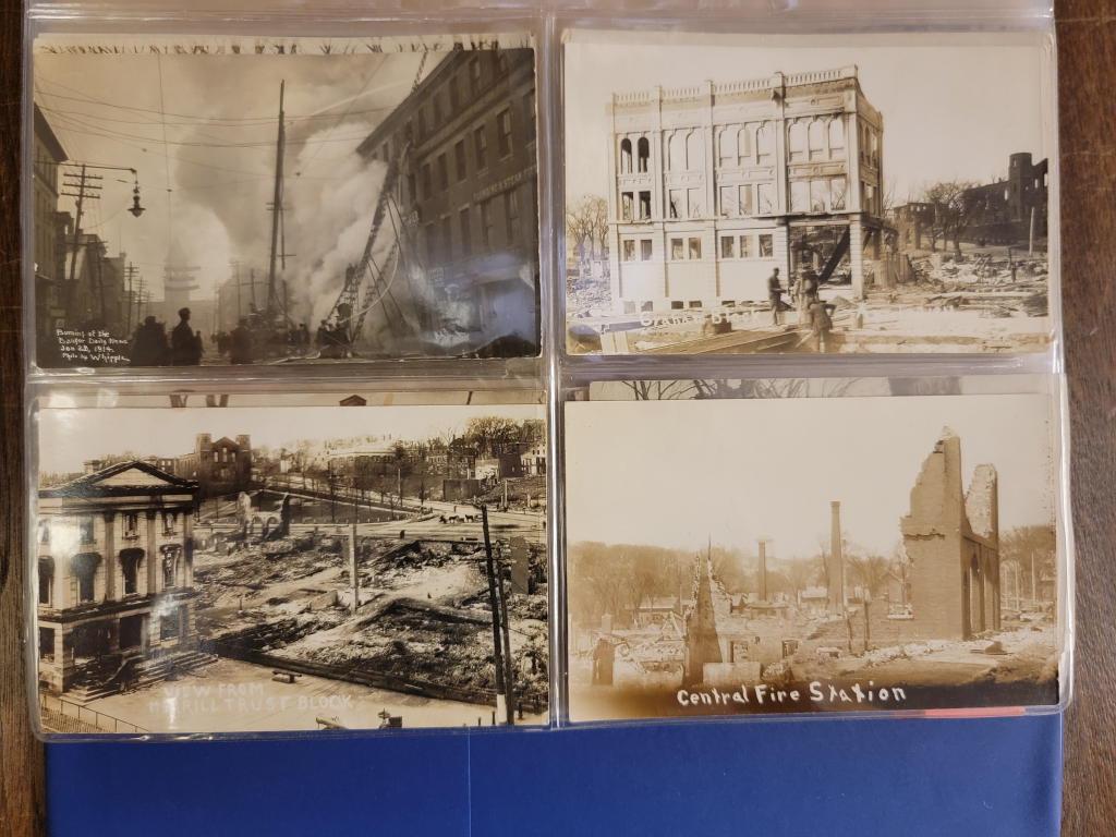 BANGOR FIRE/STATIONS/FLOOD POSTCARDS