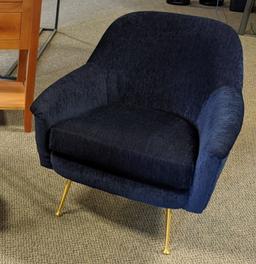 (2) WEST ELM UPHOLSTERED ARM CHAIRS W/METAL LEGS, SKU #6998897