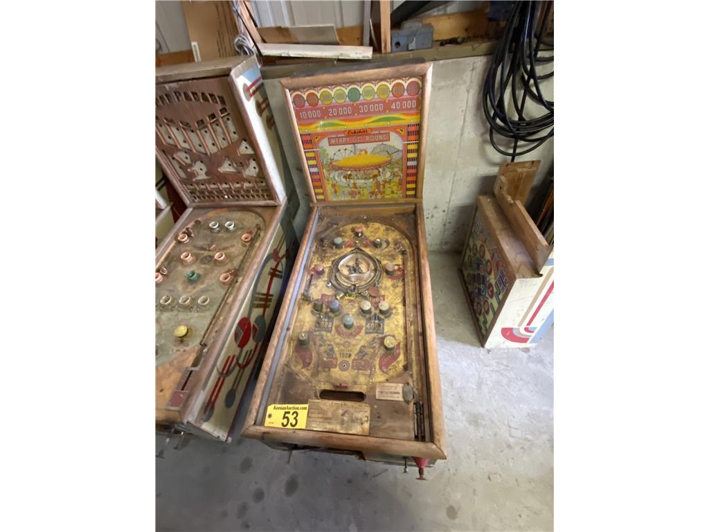 EXHIBIT'S PINBALL MACHINE "MERRY GO ROUND" CIRCA 1940