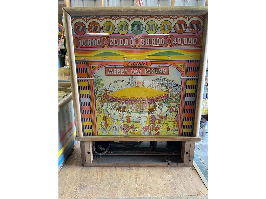 EXHIBIT'S PINBALL MACHINE "MERRY GO ROUND" CIRCA 1940