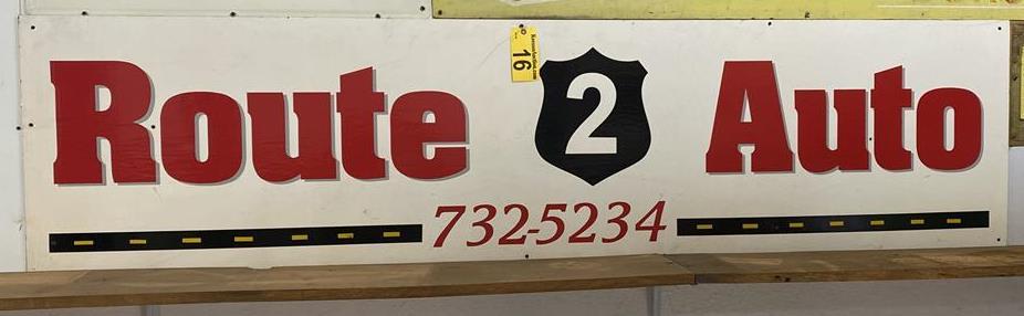 ROUTE 2 AUTO WOODEN SIGN, 8' X 2'