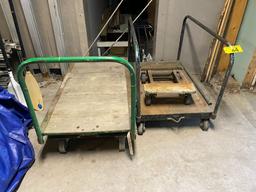 (2) WAREHOUSE CARTS W/FLOOR DOLLY