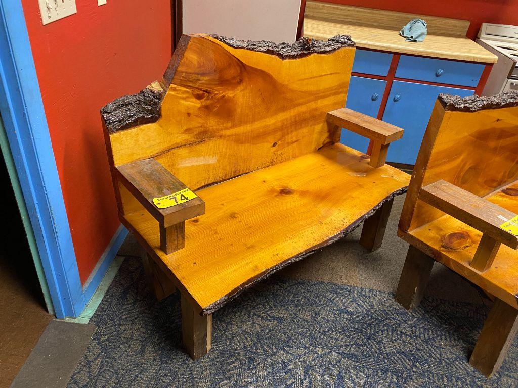 52" PINE SLAB BENCH