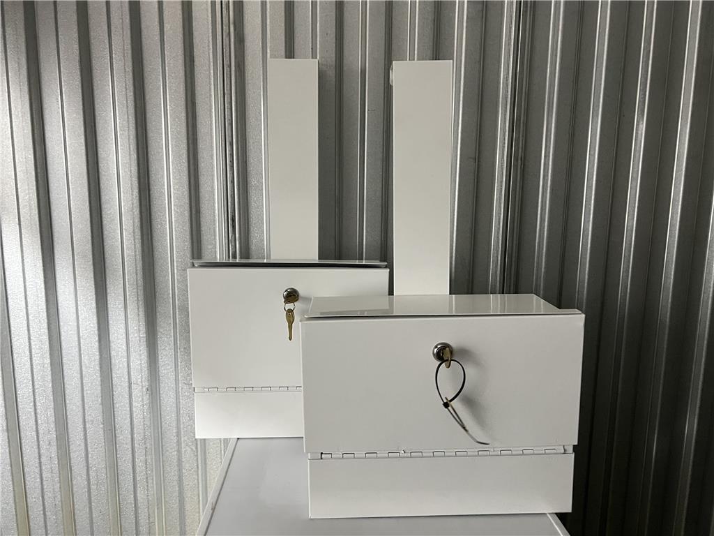 LOT:  2-OVER THE DOOR METAL LOCKING BOXES