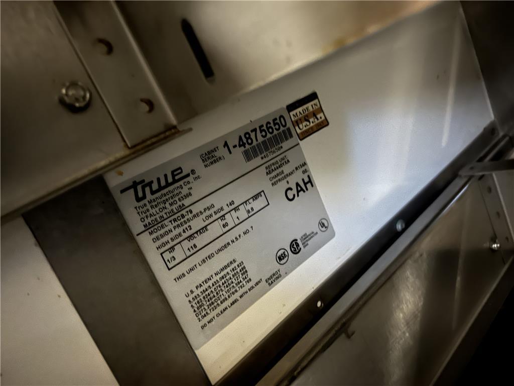 2008 TRUE TRCB79, 4-DRAWER REFRIGERATED CHEF'S BASE, STAINLESS STEEL, SELF-CONTAINED