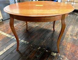 HUSTON & COMPANY CUSTOM OCCAISION TABLE, CHERRY 47-7/8", CABRIOLE LEG, 30" H W/ 3.5" APRON