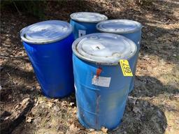 (4) PLASTIC DRUMS WITH LIDS