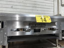 AMERICAN RANGE 24" X 35" COUNTERTOP STAINLESS STEEL CHARBROILER, NATURAL GAS, 4-BURNER