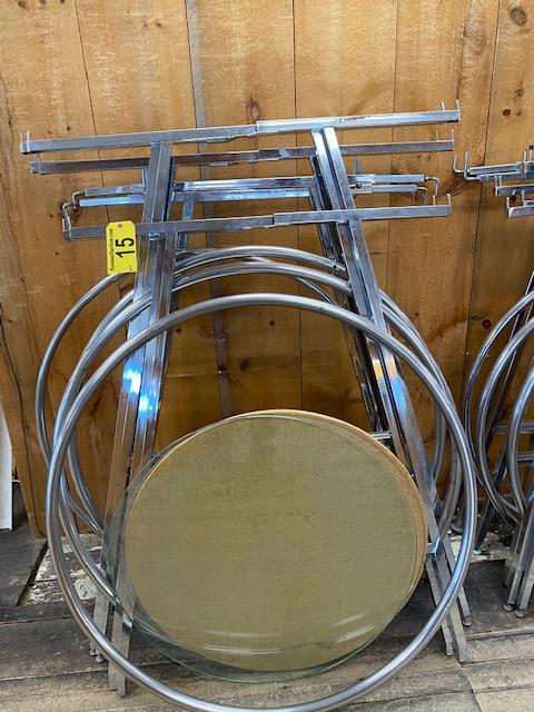 (4) 40" ROUND CHROME RACKS