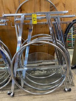 (4) 40" ROUND CHROME RACKS